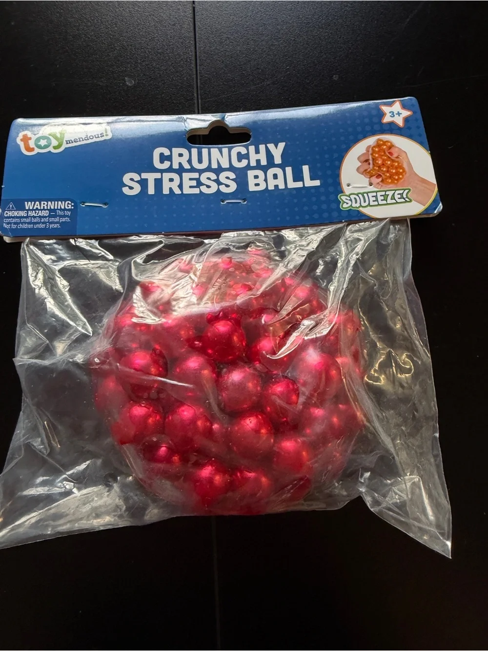 New Viral Crunchy Stress Squishy Ball Toymendous Squeeze Red Toy 3+ Squish